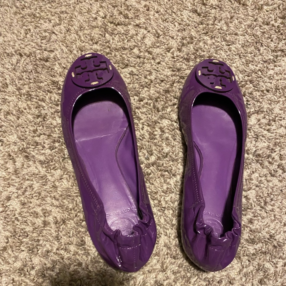 Tory Burch Violet Flats with Logo